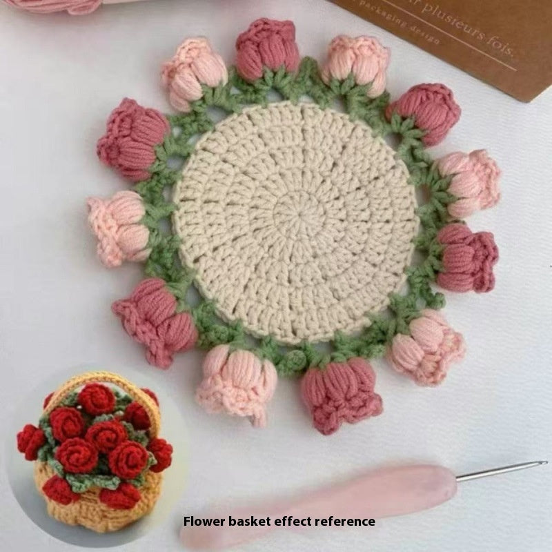 Crochet Rose Coaster DIY Kit