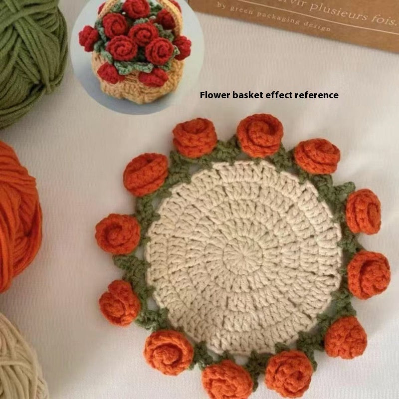 Crochet Rose Coaster DIY Kit