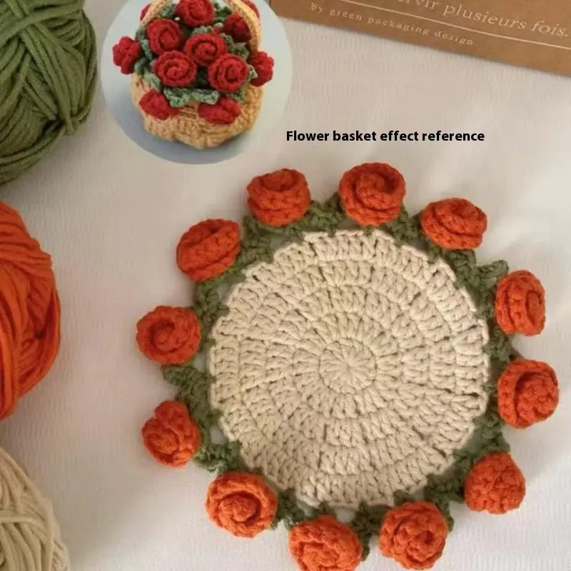 Crochet Rose Coaster DIY Kit